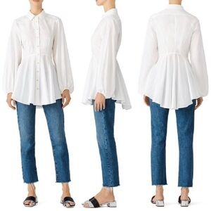 Free People Freya Poplin White Cotton Tunic Dress Size M